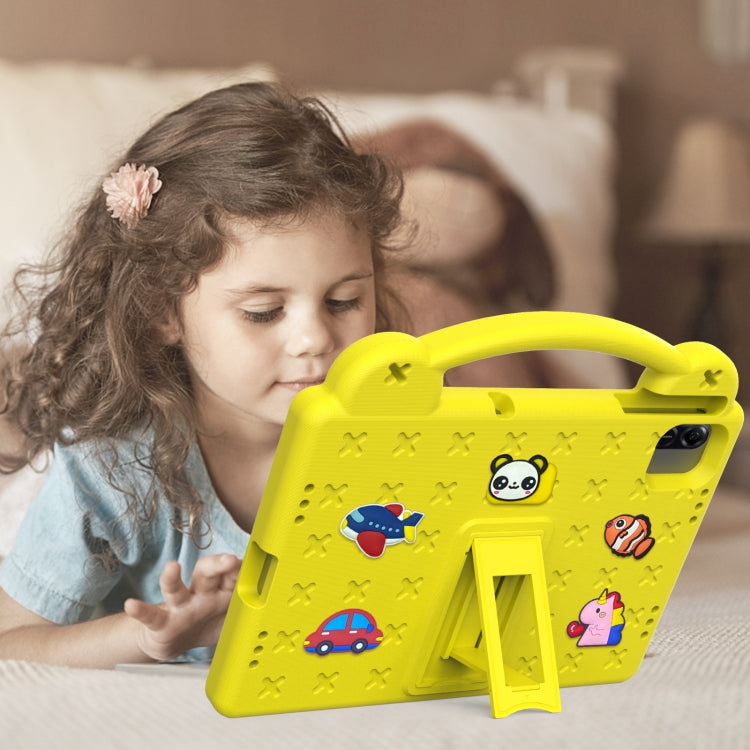 For Honor Pad X8a Handle Kickstand Children EVA Shockproof Tablet Case(Yellow)