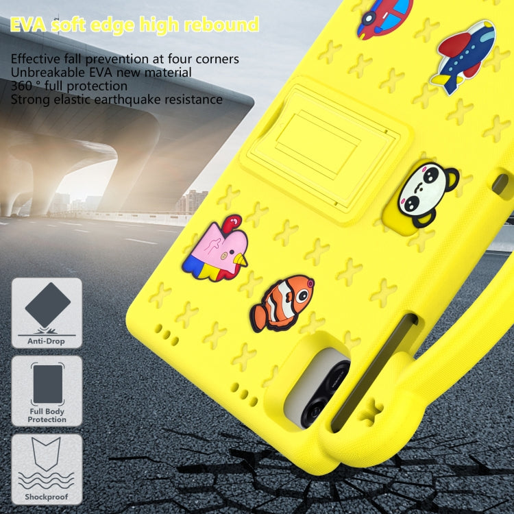 For Honor Pad X8a Handle Kickstand Children EVA Shockproof Tablet Case(Yellow)