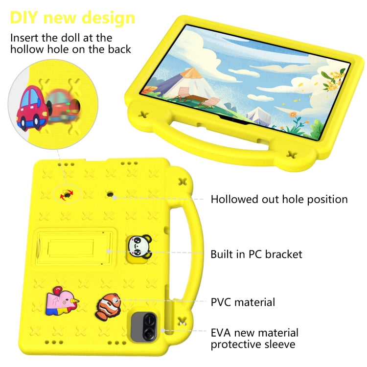 For Honor Pad X8a Handle Kickstand Children EVA Shockproof Tablet Case(Yellow)