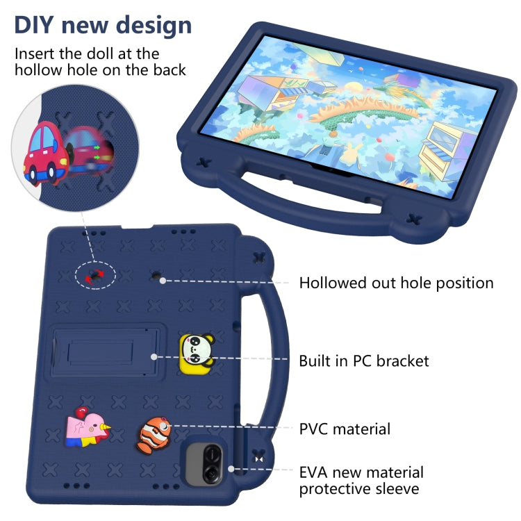 For Honor Pad X8a Handle Kickstand Children EVA Shockproof Tablet Case(Navy Blue)