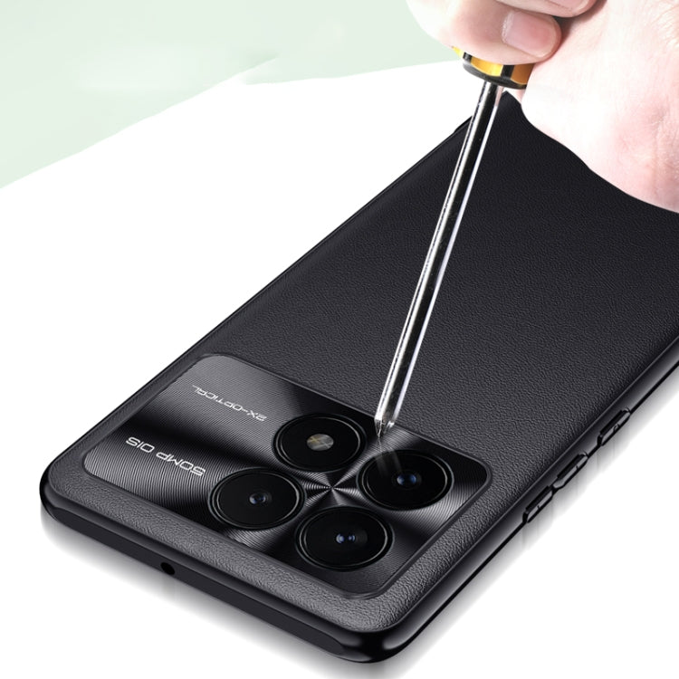 For Xiaomi Redmi K70 Pro Plain-leather All-inclusive Shockproof Phone Case(Black)