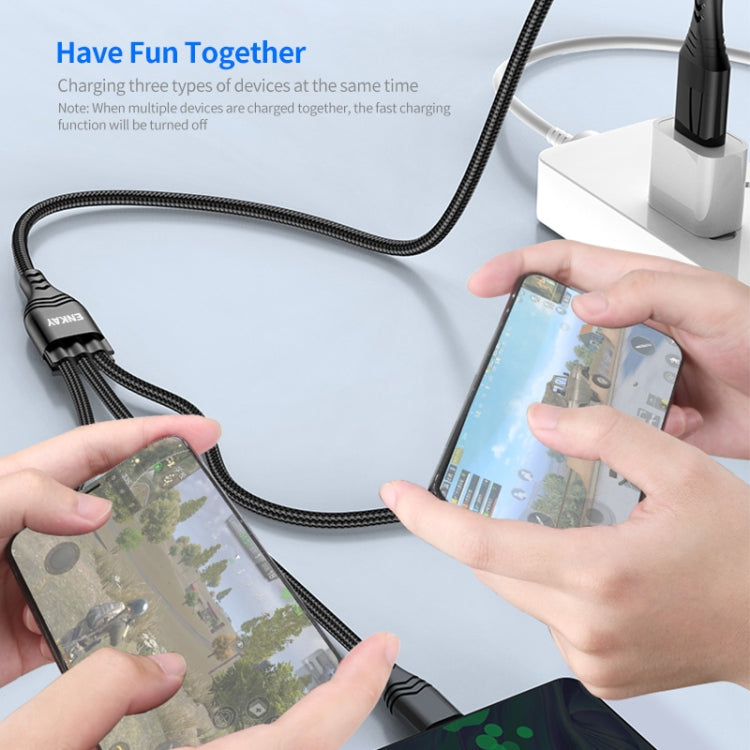 ENKAY 6-in-1 5A USB / Type-C to Type-C / 8 Pin / Micro USB Multifunction Fast Charging Cable, Cable Length:1m(Grey)