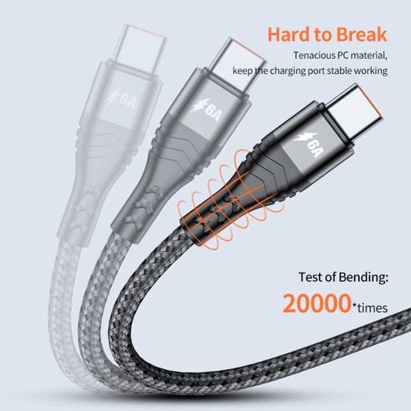 ENKAY 3-in-1 6A USB to Type-C / 8 Pin / Micro USB Multifunction Fast Charging Cable, Cable Length:1m(Black)