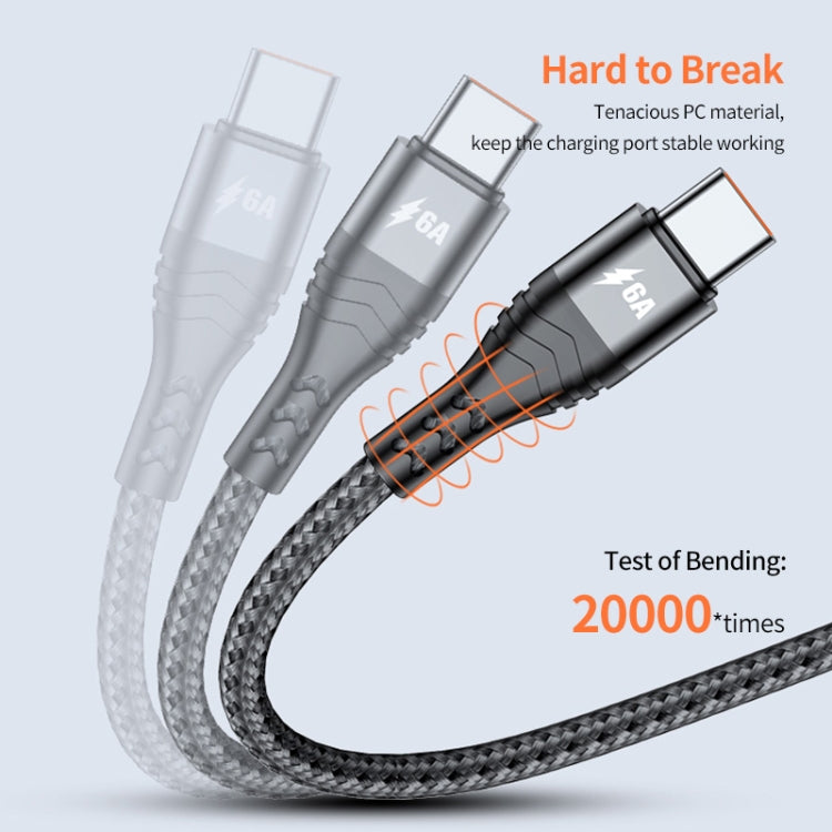 ENKAY 3-in-1 6A USB to Type-C / 8 Pin / Micro USB Multifunction Fast Charging Cable, Cable Length:1m(Black)