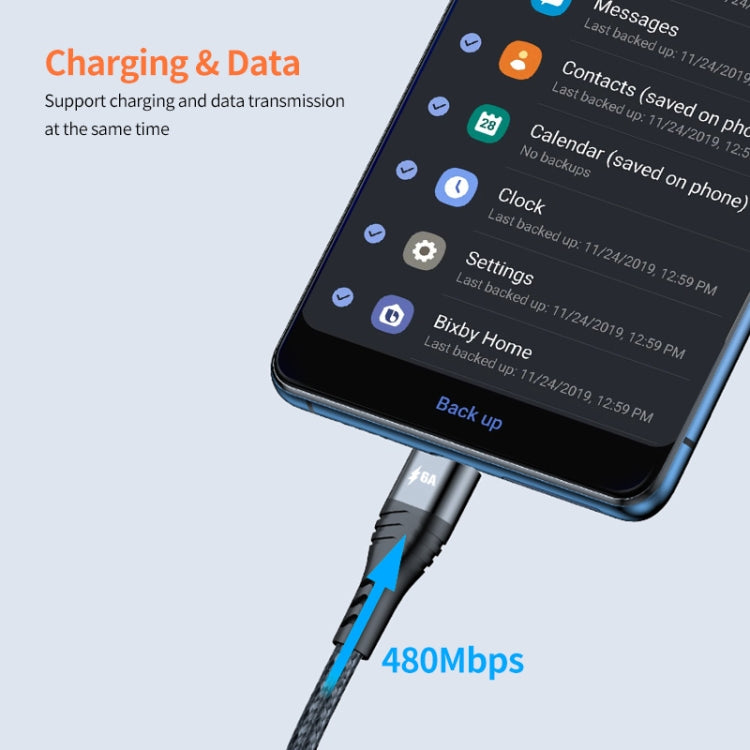 ENKAY 4-in-1 6A USB-A to Type-C / 8 Pin / Micro USB Multifunction Fast Charging Cable, Cable Length:1m(Grey)