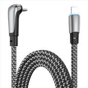 ENKAY PD30W Elbow Type-C to 8 Pin Fast Charging Data Braid Cable with Indicator Light, Length:0.5m