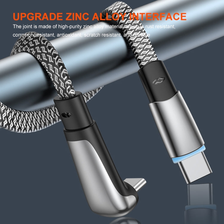 ENKAY PD30W Elbow Type-C to 8 Pin Fast Charging Data Braid Cable with Indicator Light, Length:0.5m