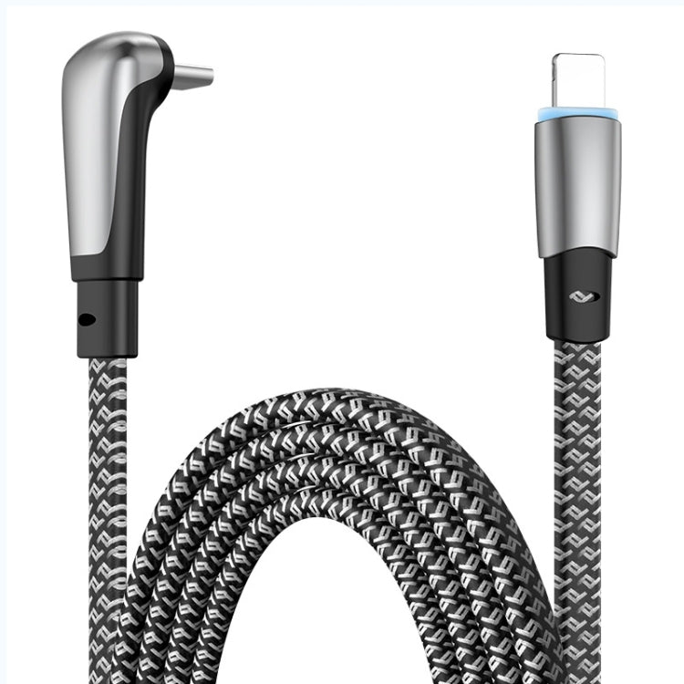 ENKAY PD30W Elbow Type-C to 8 Pin Fast Charging Data Braid Cable with Indicator Light, Length:1.2m