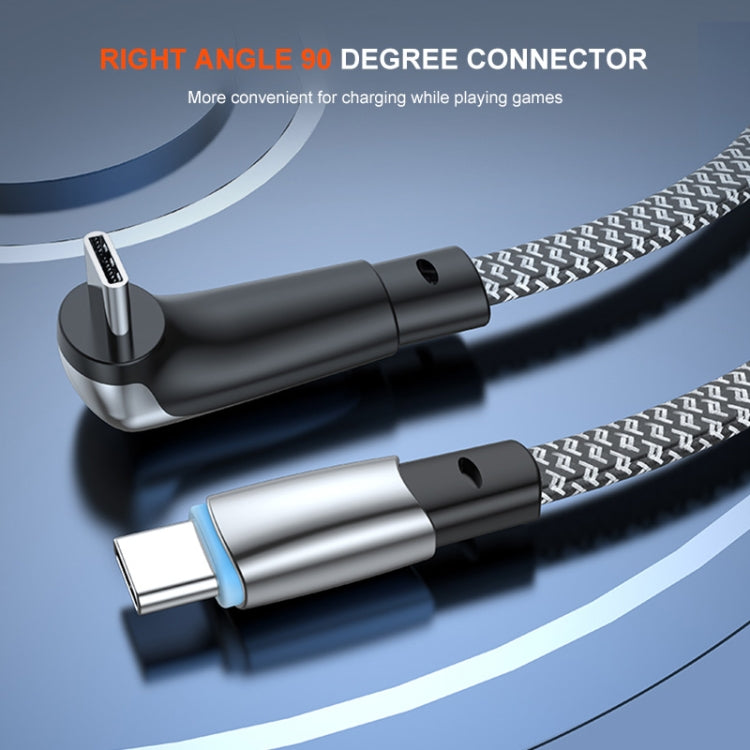 ENKAY PD30W Elbow Type-C to 8 Pin Fast Charging Data Braid Cable with Indicator Light, Length:1.2m