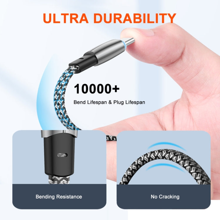 ENKAY PD30W Elbow Type-C to 8 Pin Fast Charging Data Braid Cable with Indicator Light, Length:1.2m