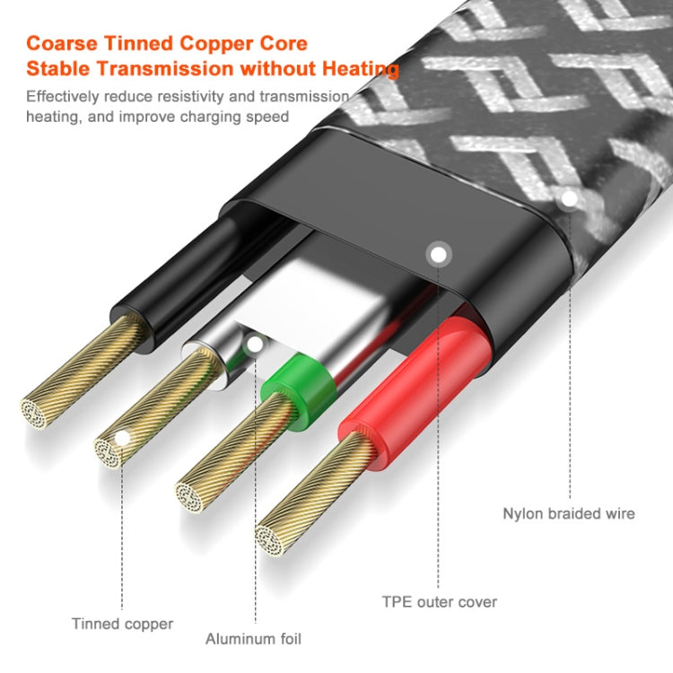 ENKAY PD30W Elbow Type-C to 8 Pin Fast Charging Data Braid Cable with Indicator Light, Length:1.2m