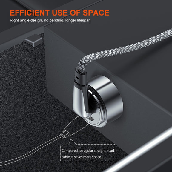 ENKAY PD65W Elbow Type-C to Type-C Fast Charging Data Braid Cable with Indicator Light, Length:2m