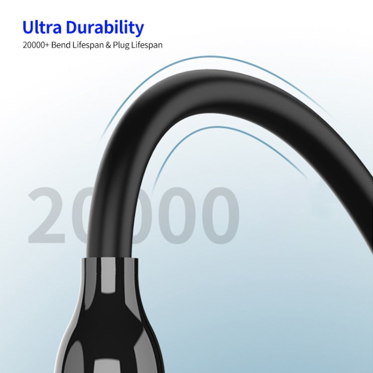 ENKAY 2.4A USB to 8 Pin Fast Charging Data Silicone Cable with LED Display, Length:1m(Black)