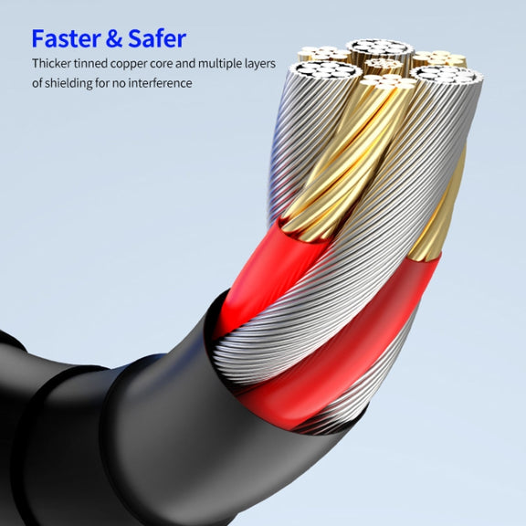 ENKAY PD30W Type-C to 8 Pin Fast Charging Data Silicone Cable with LED Display, Length:2m(Black)