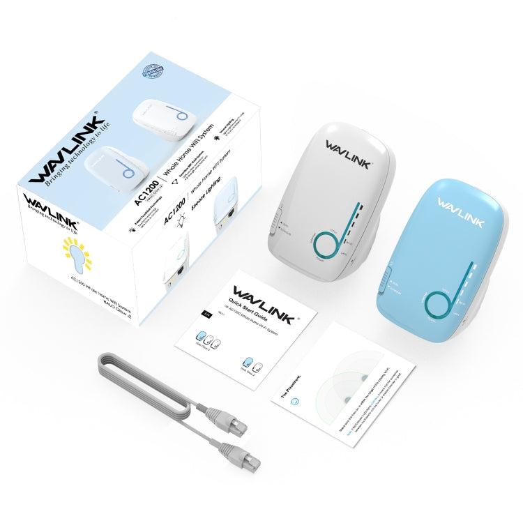 WAVLINK WN576K2 AC1200 Household WiFi Router Network Extender Dual Band Wireless Repeater, Plug:UK Plug (Blue)