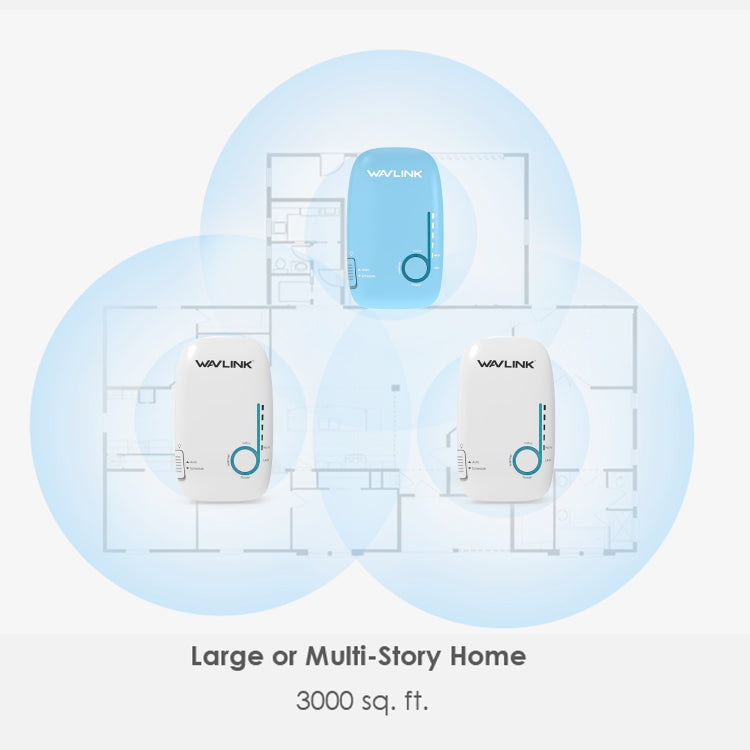 WAVLINK WS-WN576A2 AC750 Household WiFi Router Network Extender Dual Band Wireless Repeater, Plug:US Plug