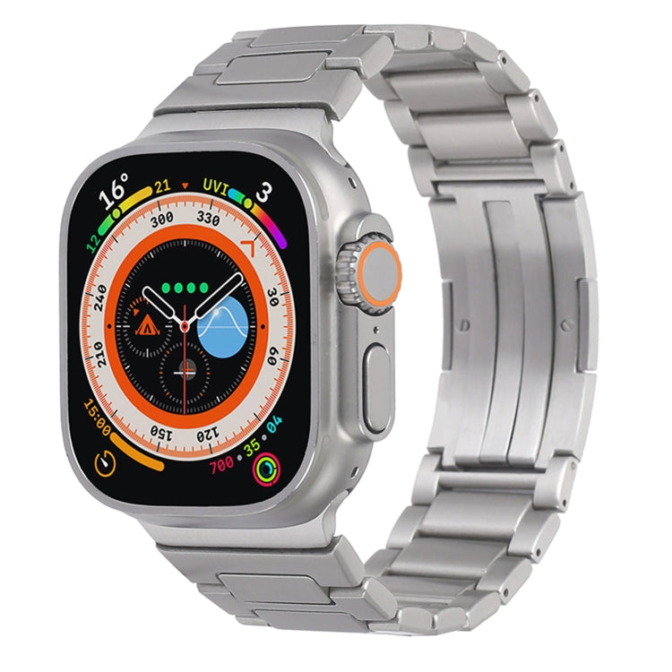 For Apple Watch SE 2022 40mm Stainless Steel H-Shaped Fold Buckle Watch Band(Silver)