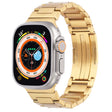 For Apple Watch Series 6 44mm Stainless Steel H-Shaped Fold Buckle Watch Band(Gold) - Watch Bands by PMC TechLife | Online Shopping South Africa | PMC TechLife | Buy Now Pay Later Mobicred