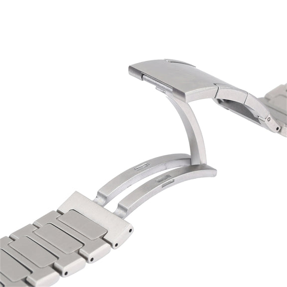 For Apple Watch Series 5 40mm Stainless Steel H-Shaped Fold Buckle Watch Band(Silver)