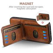 For iPhone 16 Suteni H02 Leather Wallet Stand Back Phone Case(Brown)