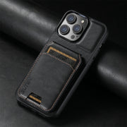 For iPhone 16 Pro Max Suteni H02 Leather Wallet Stand Back Phone Case(Black)