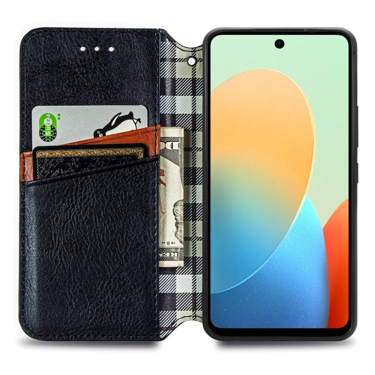 For Tecno Spark Go 2024 Cubic Grid Pressed Magnetic Leather Phone Case(Black)