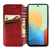 For Tecno Spark Go 2024 Cubic Grid Pressed Magnetic Leather Phone Case(Red)