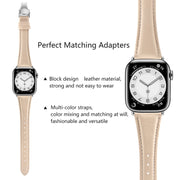For Apple Watch Ultra 2 49mm Plain Leather Butterfly Buckle Watch Band(Apricot+Silver)