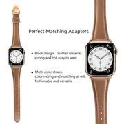 For Apple Watch Ultra 49mm Plain Leather Butterfly Buckle Watch Band(Dark Brown+Rose Gold)