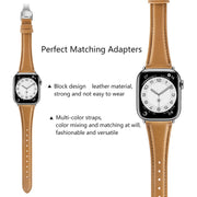 For Apple Watch Series 6 44mm Plain Leather Butterfly Buckle Watch Band(Brown+Silver)