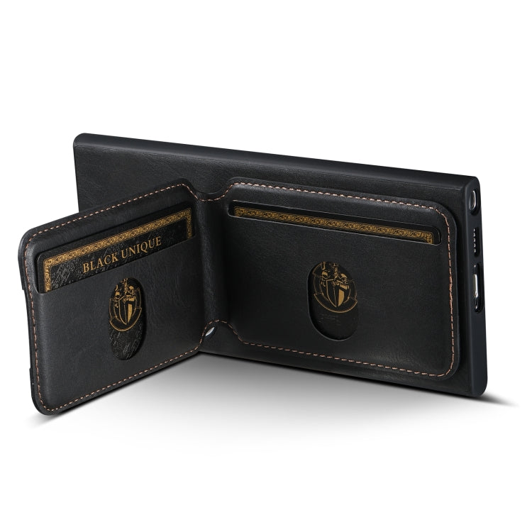 For Samsung Galaxy S24 Ultra Suteni H02 Leather Wallet Stand Back Phone Case(Black)