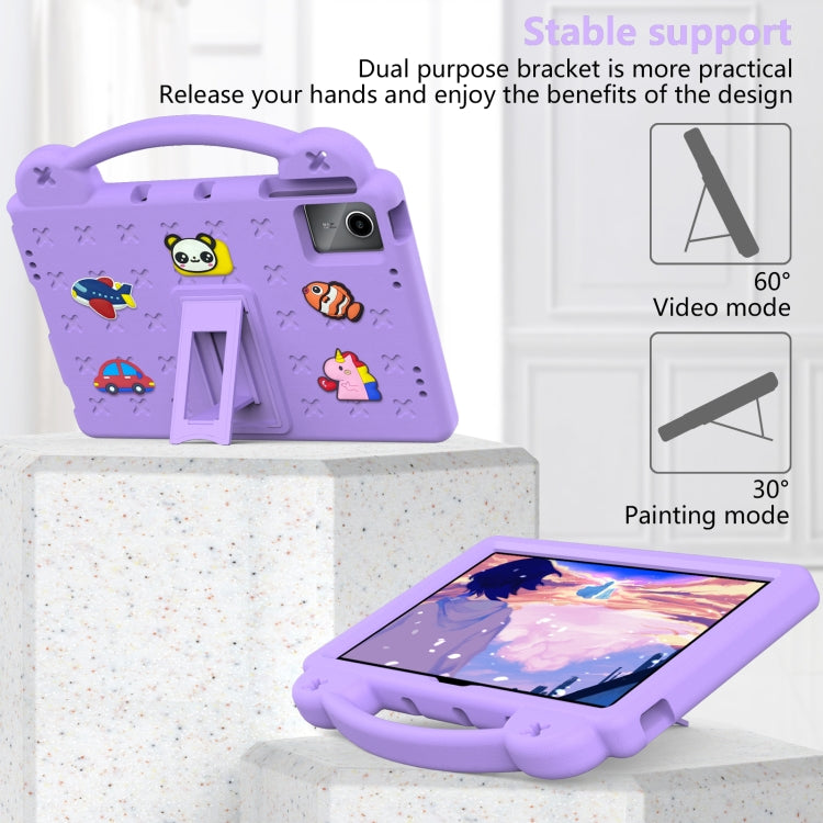 For Lenovo Tab P11 / J606F Handle Kickstand Children EVA Shockproof Tablet Case(Light Purple)