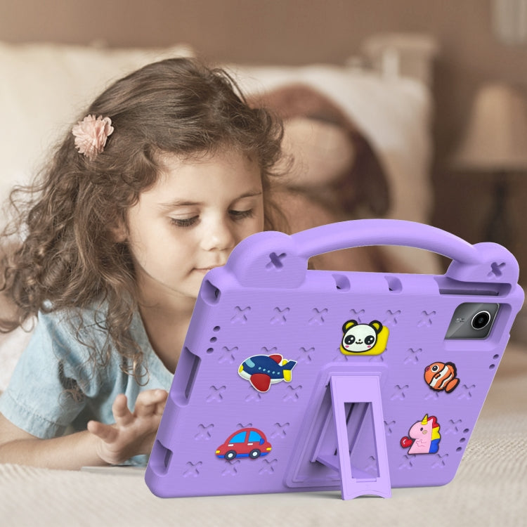 For Lenovo Tab P11 / J606F Handle Kickstand Children EVA Shockproof Tablet Case(Light Purple)