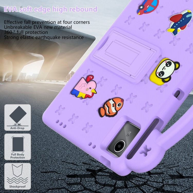 For Lenovo Tab P11 / J606F Handle Kickstand Children EVA Shockproof Tablet Case(Light Purple)