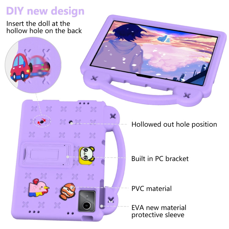 For Lenovo Tab P11 / J606F Handle Kickstand Children EVA Shockproof Tablet Case(Light Purple)