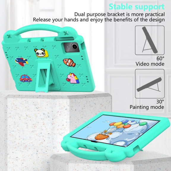 For Lenovo P11 Plus J607F / Xiaoxin Pad 11 Handle Kickstand Children EVA Shockproof Tablet Case(Mint Green)