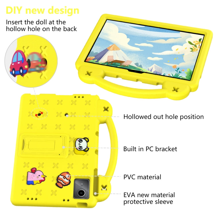 For TCL Tab 11 9466x3 Handle Kickstand Children EVA Shockproof Tablet Case(Yellow)