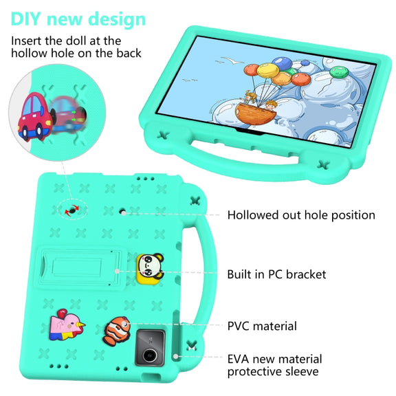 For TCL Nxt Pader 11 2023 Handle Kickstand Children EVA Shockproof Tablet Case(Mint Green)