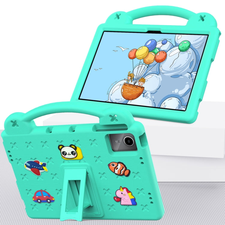 For DOOGEE T30 Pro 11 2023 Handle Kickstand Children EVA Shockproof Tablet Case(Mint Green)