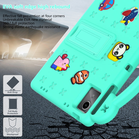 For DOOGEE T30 Pro 11 2023 Handle Kickstand Children EVA Shockproof Tablet Case(Mint Green)