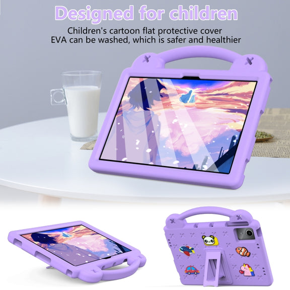 For Huawei MatePad SE 11 2024 Handle Kickstand Children EVA Shockproof Tablet Case(Light Purple)