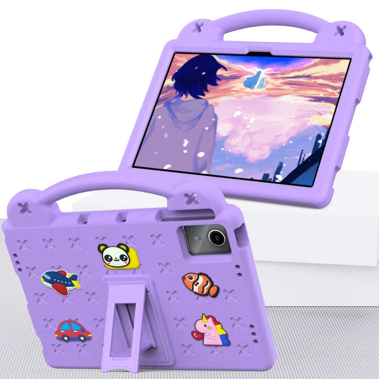 For Huawei MatePad SE 11 2024 Handle Kickstand Children EVA Shockproof Tablet Case(Light Purple)