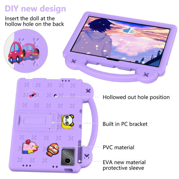 For Huawei MatePad SE 11 2024 Handle Kickstand Children EVA Shockproof Tablet Case(Light Purple)