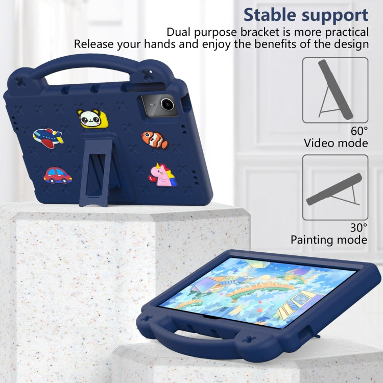 For Huawei MatePad SE 11 2024 Handle Kickstand Children EVA Shockproof Tablet Case(Navy Blue)