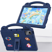 For Huawei MatePad SE 11 2024 Handle Kickstand Children EVA Shockproof Tablet Case(Navy Blue)