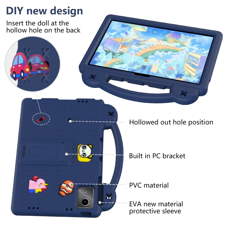 For Huawei MatePad SE 11 2024 Handle Kickstand Children EVA Shockproof Tablet Case(Navy Blue)