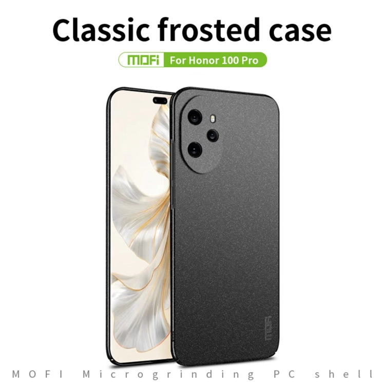 For Honor 100 Pro MOFI Fandun Series Frosted PC Ultra-thin All-inclusive Phone Case(Black)