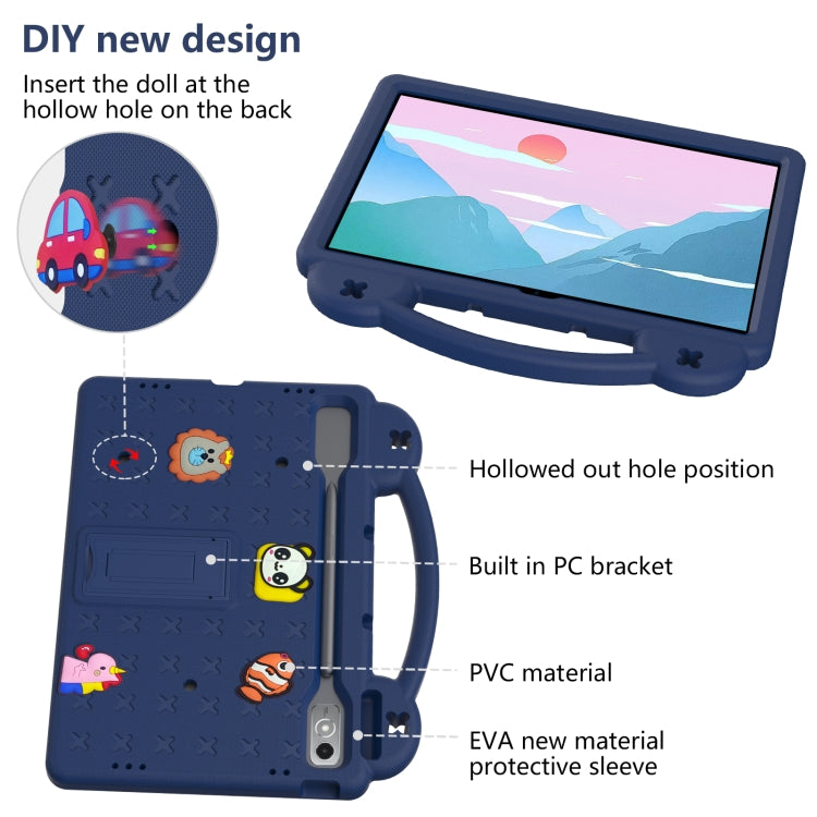 For  Lenovo Tab  P12 / Xiaoxin Pad Pro 12.7 Handle Kickstand Children EVA Shockproof Tablet Case(Mint Green)