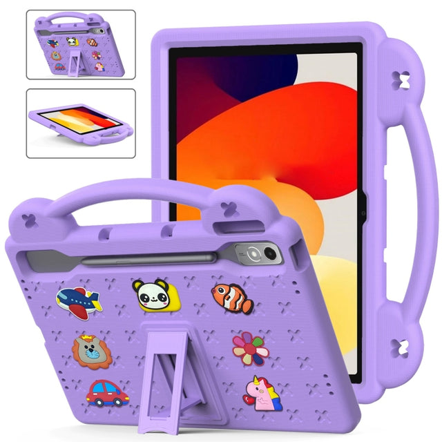 For  Lenovo Tab  P12 / Xiaoxin Pad Pro 12.7 Handle Kickstand Children EVA Shockproof Tablet Case(Light Purple)