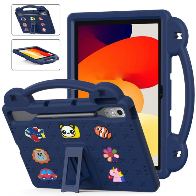 For  Lenovo Tab  P12 / Xiaoxin Pad Pro 12.7 Handle Kickstand Children EVA Shockproof Tablet Case(Navy Blue)
